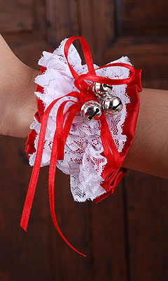 belle satin & lace bell cuffs (two) 4
