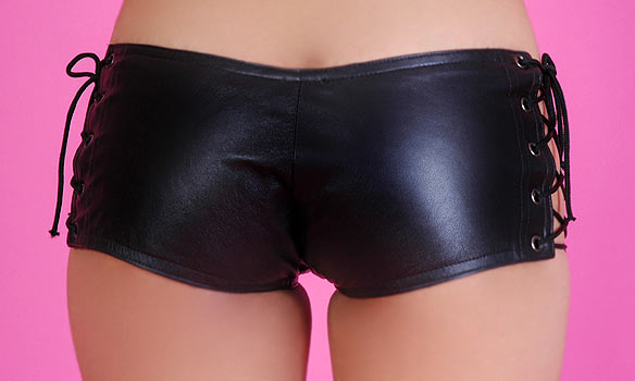 vana leatherette micro shorts 4