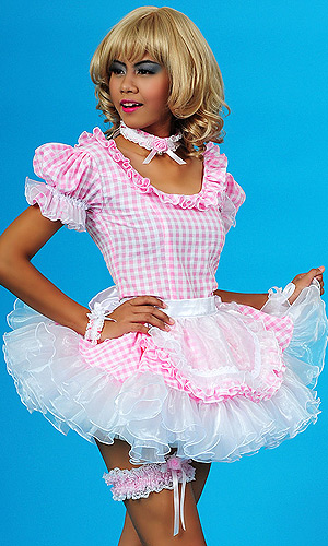 Kitty Gingham Sissy Maid Uniform
